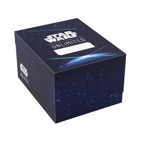 Star Wars Unlimited Twin Suns Soft Crate Card Back Blue, Officially Licensed Deck Box with Token Box and 2 Slide Card Cases, Holds Double-Sleeved Cards, Gamegenic