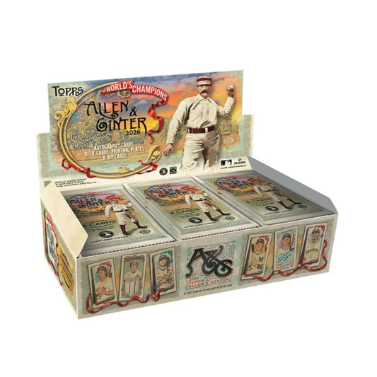 2026 Topps Allen & Ginter Baseball Hobby Box, 18 Packs, 8 Cards per Pack, 300-Card Base Set, Autographs, Relics, Printing Plates & Rip Cards (PREORDER - Release Date October 7, 2026)
