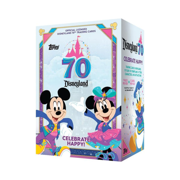 Topps Disney Trading Cards 70th Anniversary Disneyland box with 7 packs 5 cards per pack.
