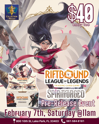 Riftbound League of Legends TCG Spiritforged Pre-Release Event – Feb 7 (Sat) 11:00 AM