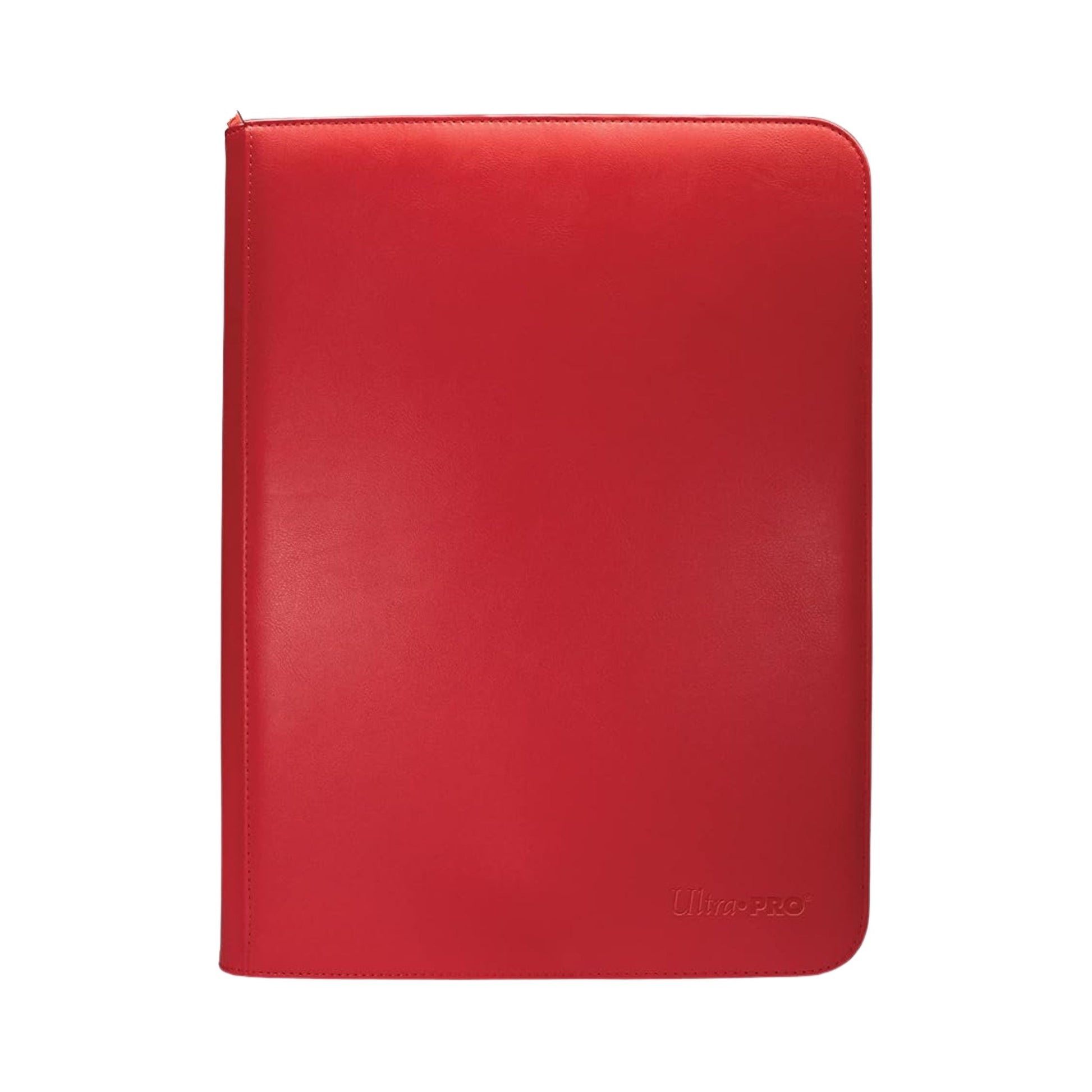 Ultra PRO Vivid Red 9 pocket zippered PRO binder trading card storage album.