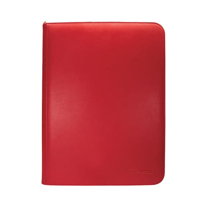 Ultra PRO Vivid Red 9 pocket zippered PRO binder trading card storage album.
