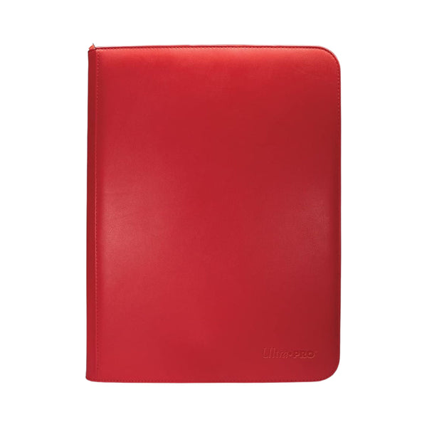 Ultra PRO Vivid Red 9 pocket zippered PRO binder trading card storage album.