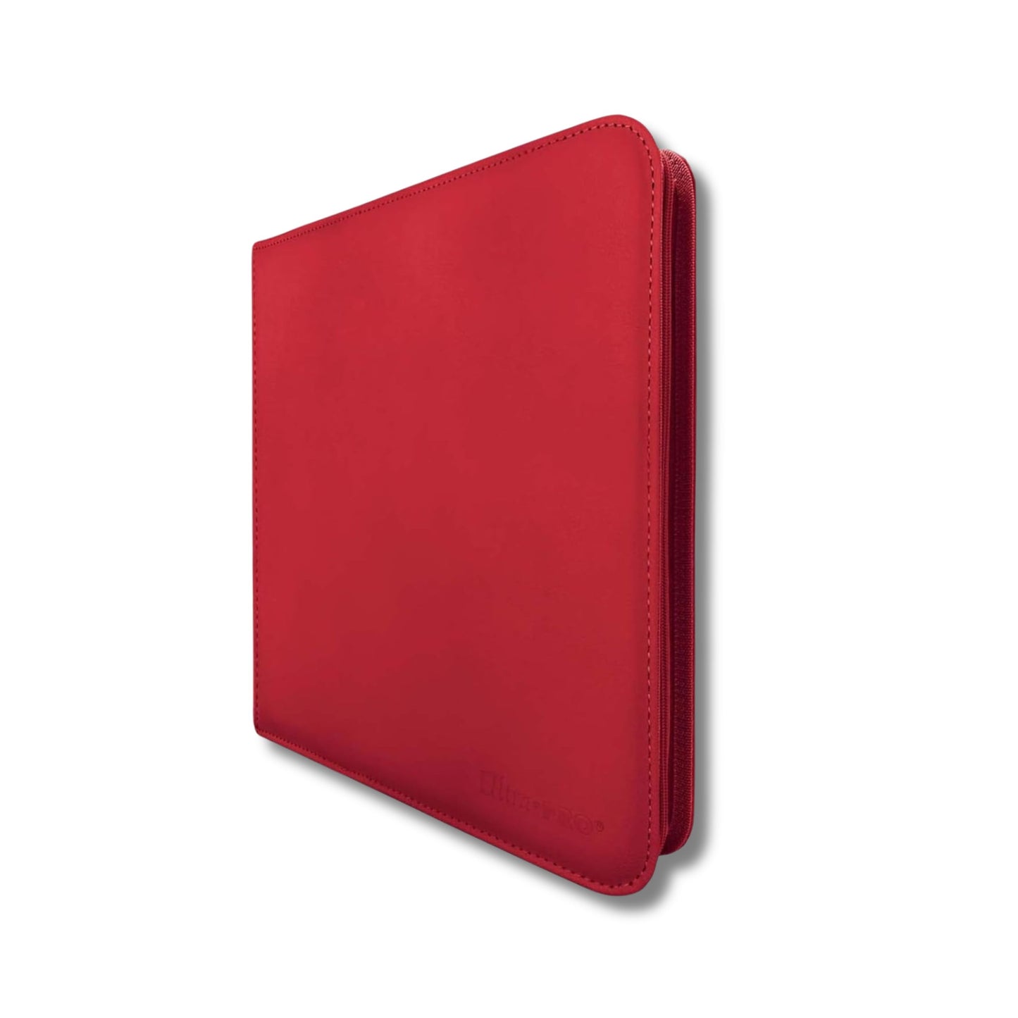 Ultra PRO PRO-Binder 12-Pocket Zippered – Red | Holds 480 Cards | Side-Loading Pockets | Padded Leatherette Cover | Acid-Free, Non-PVC Materials