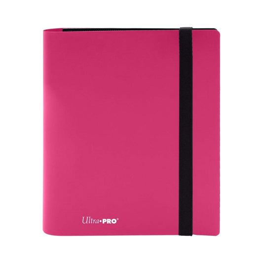 Ultra Pro PRO Binder 4-Pocket – Hot Pink | Premium Card Collection Binder with Side-Loading Pockets & Elastic Closure | Holds 160 Cards in Sleeves | Archival-Safe, Acid-Free Materials