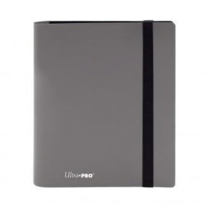 Ultra PRO 4-Pocket PRO-Binder Smokey Grey, Trading Card Binder with Side-Loading Pockets, Elastic Strap Closure, Holds 160 Cards in Sleeves, Acid-Free Non-PVC Card Storage