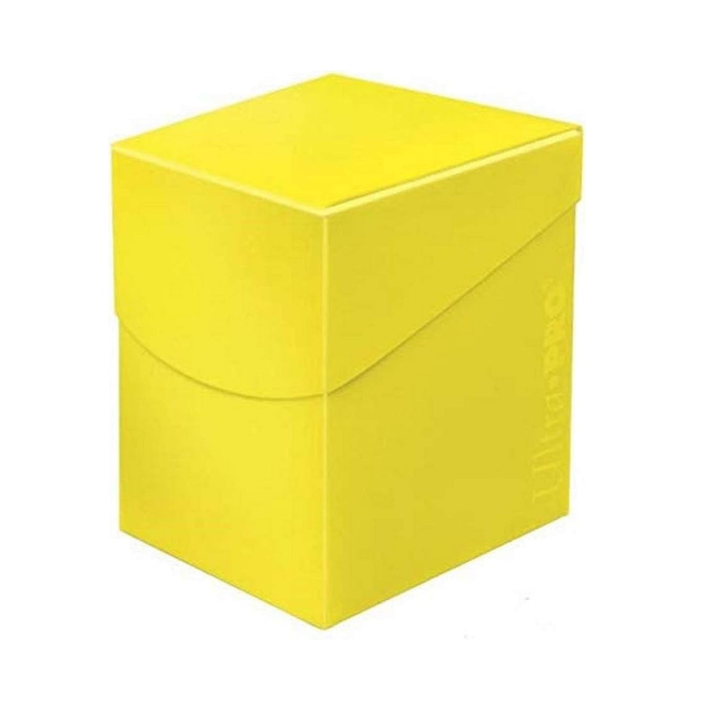 Ultra PRO Deck Box: PRO 100+ Eclipse - Lemon Yellow | Holds Up to 110 Standard Gaming Sleeved Cards | Self-Locking Lid & Thumb Notch for Easy Access | Durable Card Storage Box