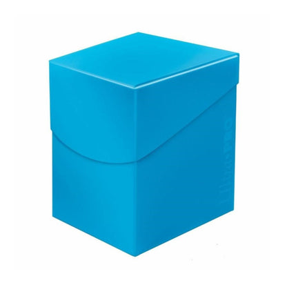 Ultra PRO Deck Box: PRO 100+ Eclipse – Sky Blue | Holds Up to 110 Standard Gaming Sleeved Cards | Self-Locking Lid with Thumb Notch for Easy Access