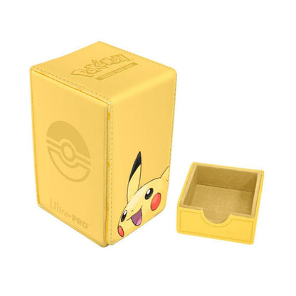 Ultra PRO Pokémon Pikachu Alcove Tower Deck Box – Official Pokémon TCG Premium Leatherette Card Storage Case Holds 100 Double-Sleeved Cards with Magnetic Closure & Accessory Compartment (PREORDER - Release Date August 2026)