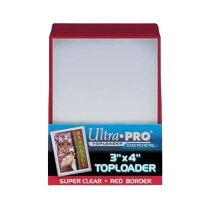 Ultra Pro Standard 3" x 4" Top Loader – Red | Super Clear Card Holder with Colored Border | Protects Standard 2.5" x 3.5" Trading Cards