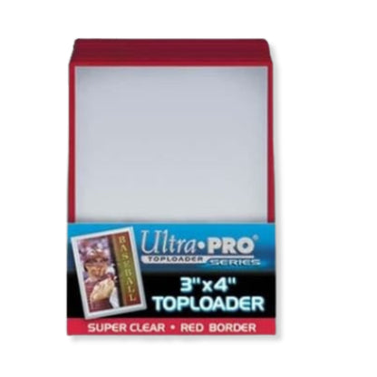 Ultra Pro Standard 3" x 4" Top Loader – Red | Super Clear Card Holder with Colored Border | Protects Standard 2.5" x 3.5" Trading Cards