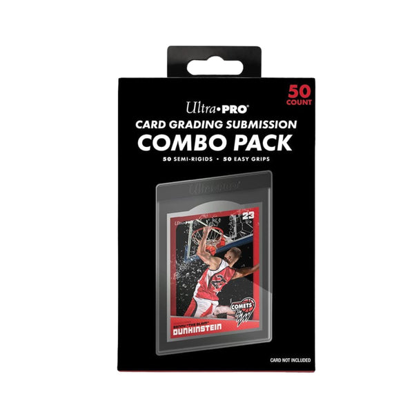 Ultra Pro Card Grading Submission Combo Pack (50ct) featuring sleeves and semi-rigid holders for safe trading card storage and grading protection.