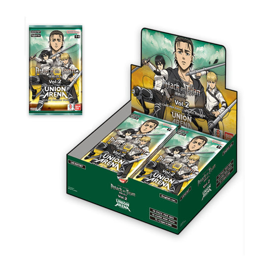 Union Arena Attack on Titan Vol. 2 Booster Box – Official Anime TCG Cards, Final Season Characters, Yellow Color Expansion, SR★★/SR★★★ Signature Cards, Rare Collectibles (PRE-ORDER SEPTEMBER)