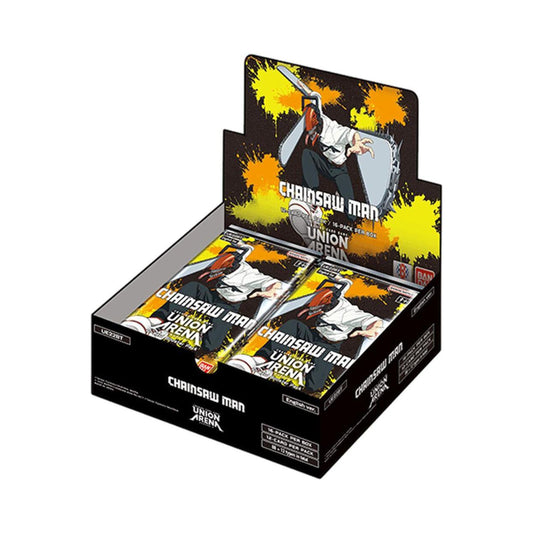 Union Arena Chainsaw Man Booster Box UE22BT | Anime Trading Card Game | Denji Makima Power Aki Reze Cards | Exclusive Art, Foil Autograph Chase, Collectible TCG Box