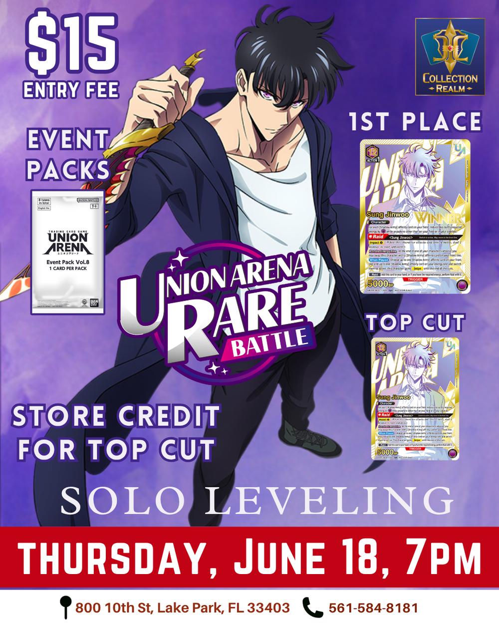Union Arena TCG Rare Battle: Solo Leveling – June 18, 2026 (Thursday 7PM)