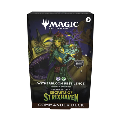 MTG Secrets of Strixhaven Witherbloom Pestilence Commander Deck – 100-Card Ready-to-Play Magic Deck with Foil Legendary Cards & New Multiplayer Strategy (PRE-ORDER APRIL)