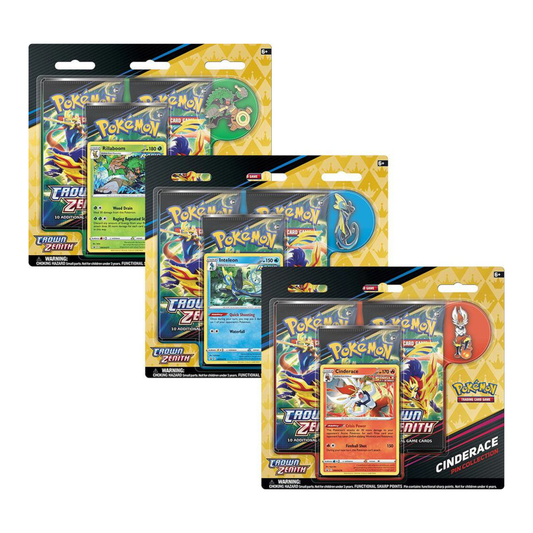 Pokemon TCG Crown Zenith Pin Collection sealed with 3 booster packs and enamel pin