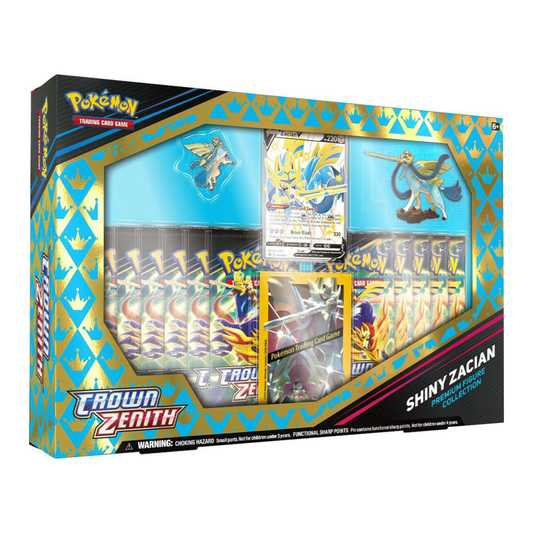 Pokemon TCG Crown Zenith Premium Figure Collection Shiny Zacian with figure and booster packs
