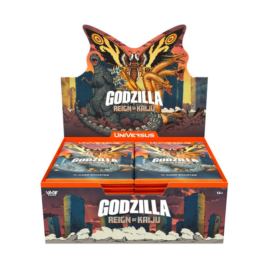 Universus Godzilla: Reign of Kaiju Booster Box – 24 Packs with Rare & Chrome Character Cards, Collectible Kaiju Cards for Fans & Strategy Gameplay (PRE-ORDER MARCH)