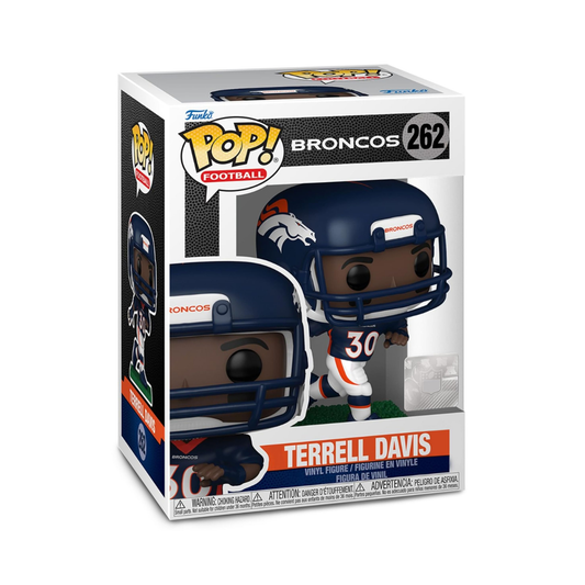 Terrell Davis Funko Pop! Football: NFL Legends Broncos - Approx. 3 3/4" Collectible Vinyl Figure #262 with Display Box Protector Case