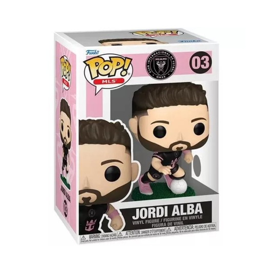 Jordi Alba (Away) Funko Pop! MLS Soccer Inter Miami - Approx. 3 3/4" Collectible Vinyl Figure #03 Bundled with Display Box Protector Case