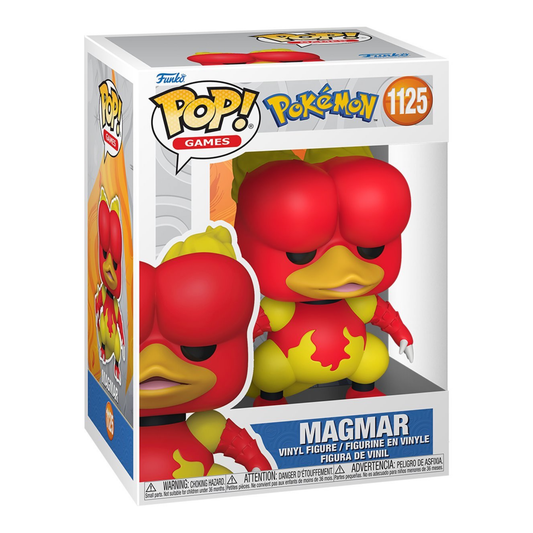 Funko Pop Pokemon Magmar #1125 - 4-Inch Vinyl Figure Collectible Toy with Case, Action Figure Toy for Adults & Kids, Display-Ready Vinyl Action Figures & Figures Collectibles