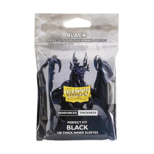 Dragon Shield Perfect Fit black thick inner card sleeves pack of 100