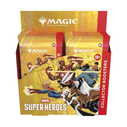 Magic: The Gathering Marvel Super Heroes Collector Booster Box – 12 Packs (15 Cards Each), Premium Foils, Extended Art, Exclusive Treatments (PRE-ORDER JUNE)