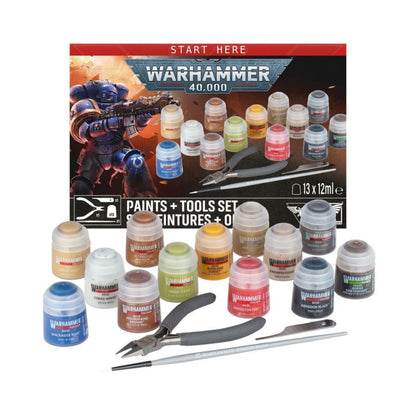 Warhammer 40000 Paints and Tool Set with Citadel paints and hobby tools