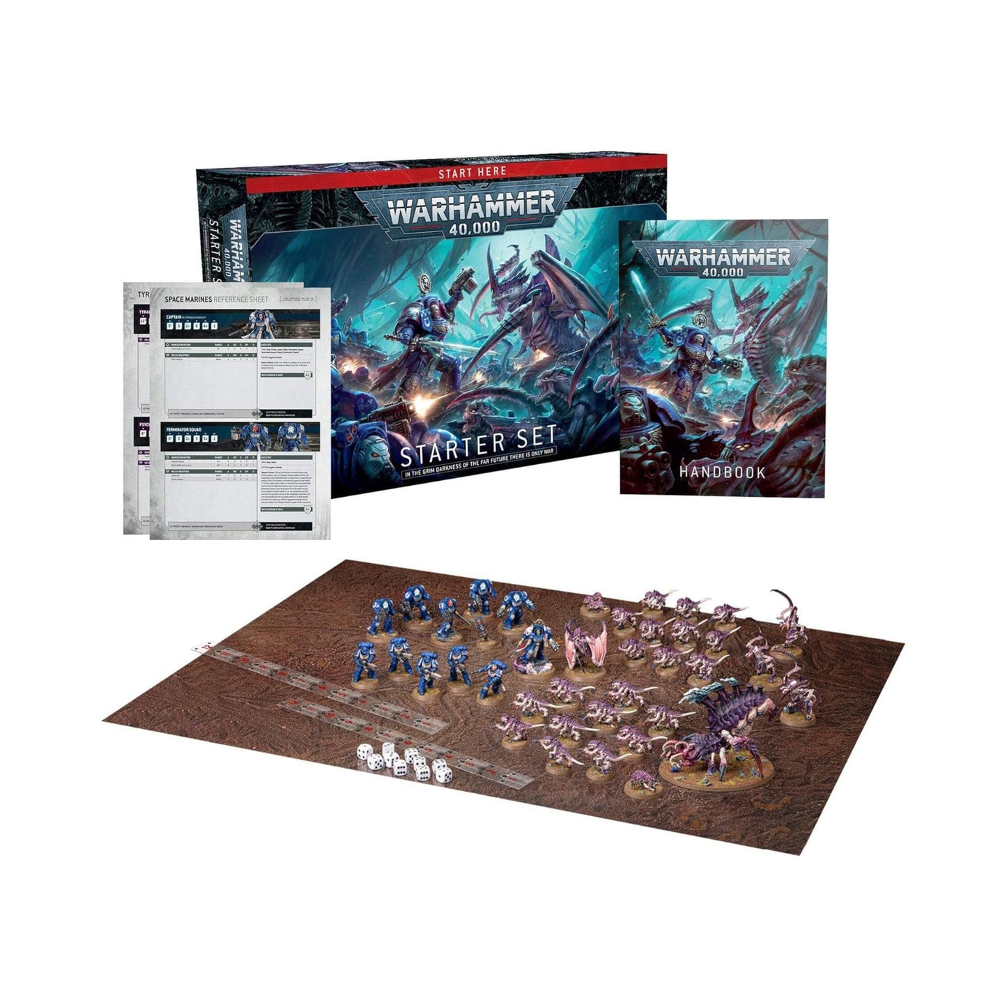 Warhammer 40,000 Starter Set Tabletop Miniatures Game with Space Marines and Tyranids