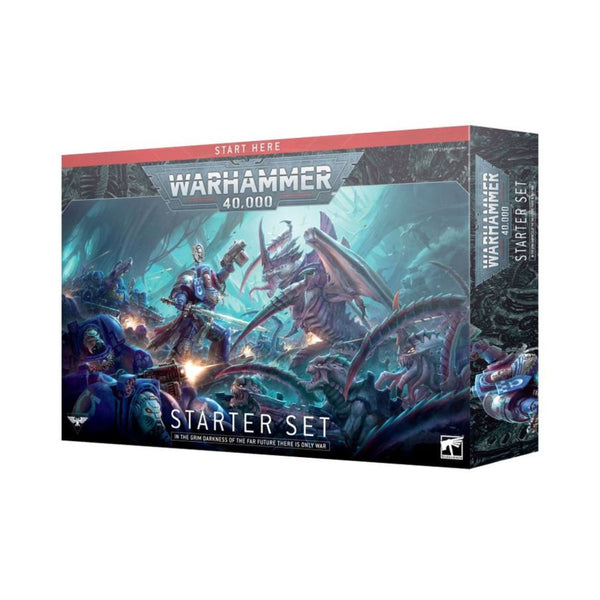 Warhammer 40,000 Starter Set with Space Marines and Tyranids miniatures game components