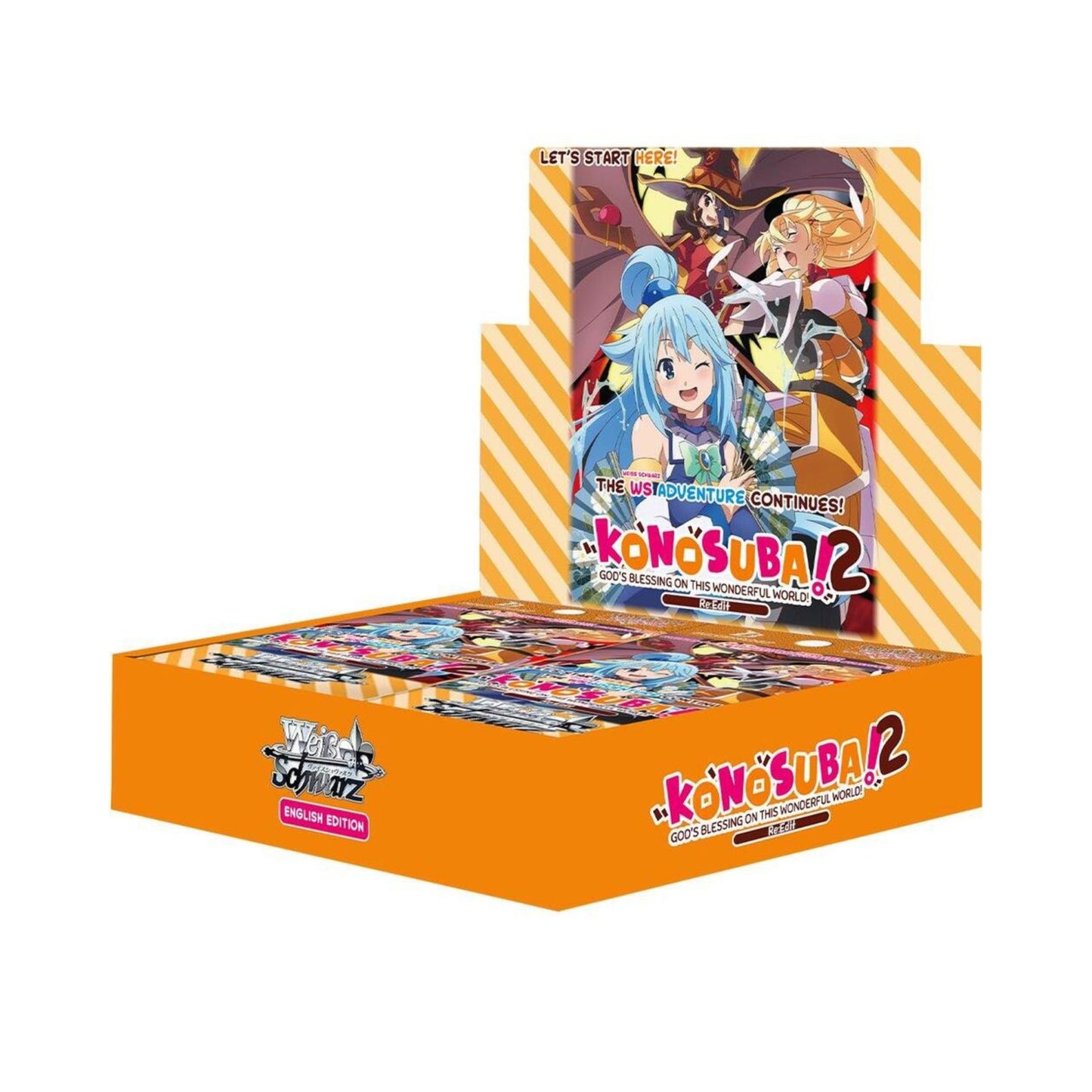 Weiss Schwarz Konosuba!2 God’s Blessing on This Wonderful World Booster Box – English trading card booster box featuring Konosuba anime characters.