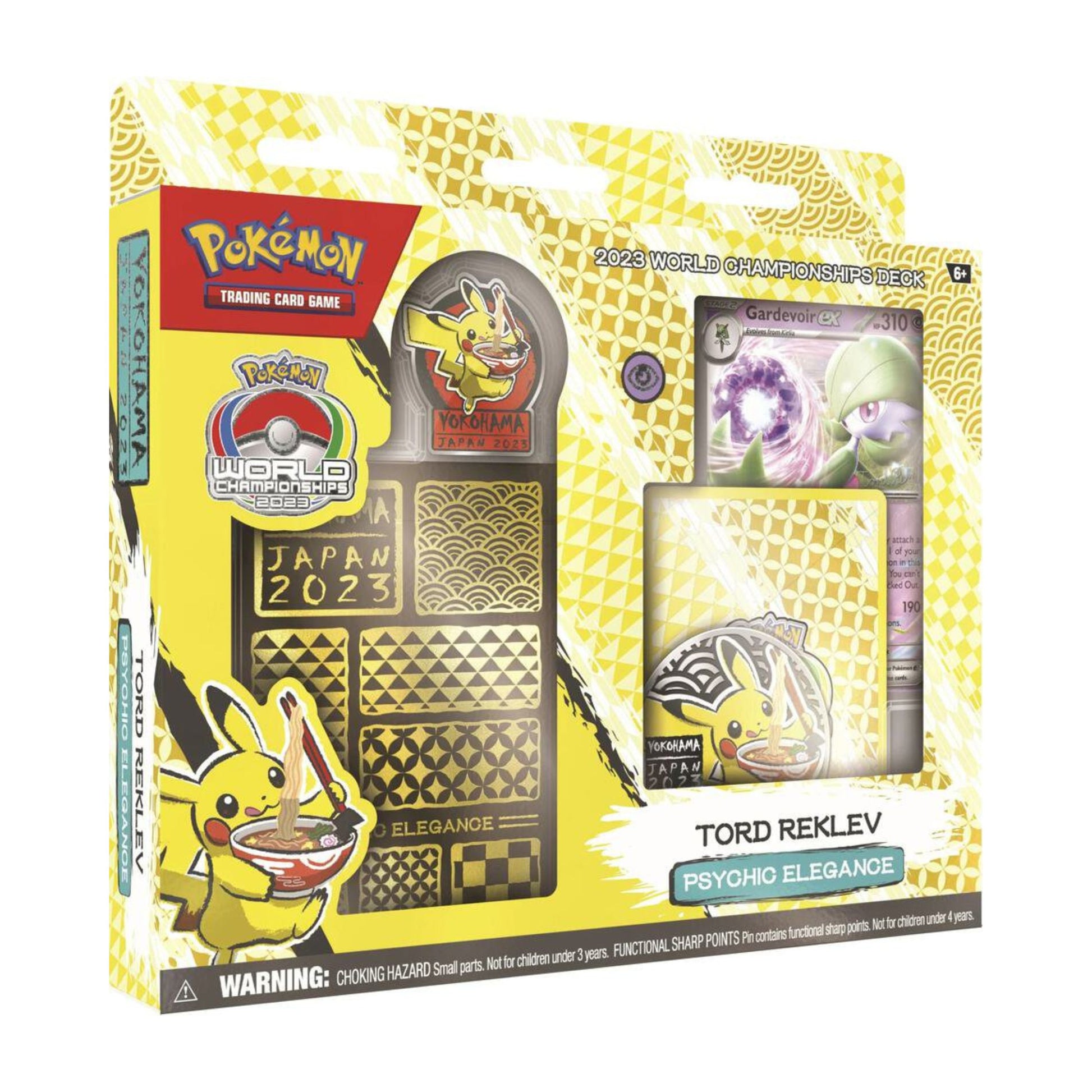 Pokemon TCG World Championship Deck 2023 Tord Reklev Psychic Elegance with deck and accessories.