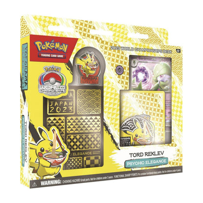 Pokemon TCG World Championship Deck 2023 Tord Reklev Psychic Elegance with deck and accessories.