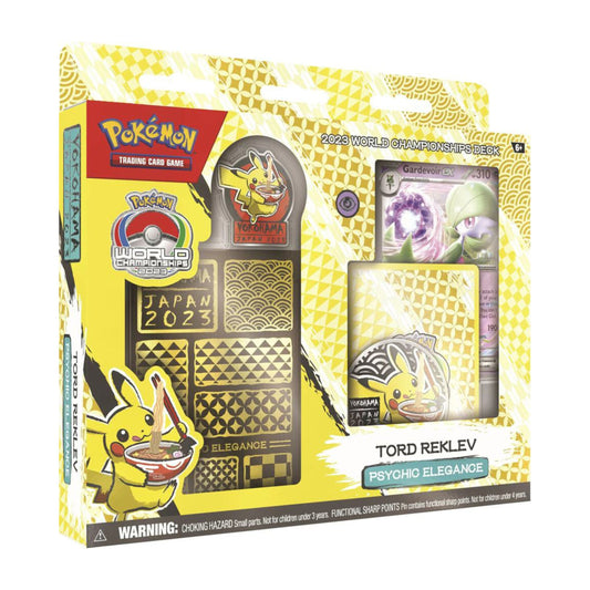 Pokemon TCG World Championship Deck 2023 Tord Reklev Psychic Elegance with deck and accessories.