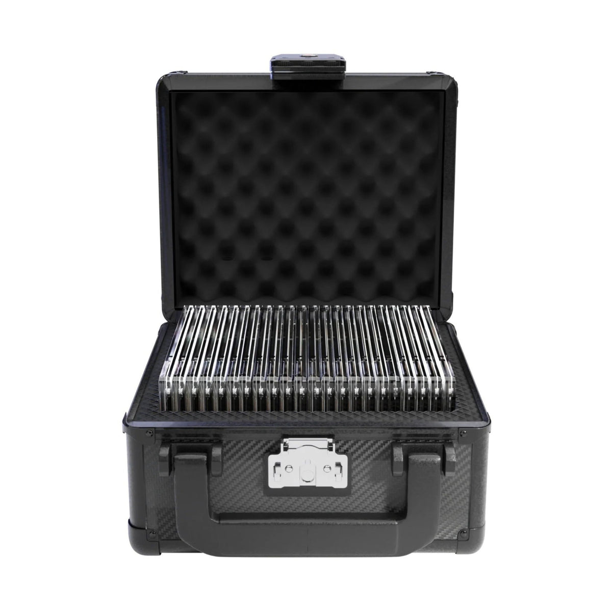 Zion Cases Slab Case GO Carbon Fiber – Holds Up to 25 Graded Card Slabs, TSA-Approved Locking Case, High-Grade Foam Interior, Trading Card Storage & Travel Case (PRE-ORDER)