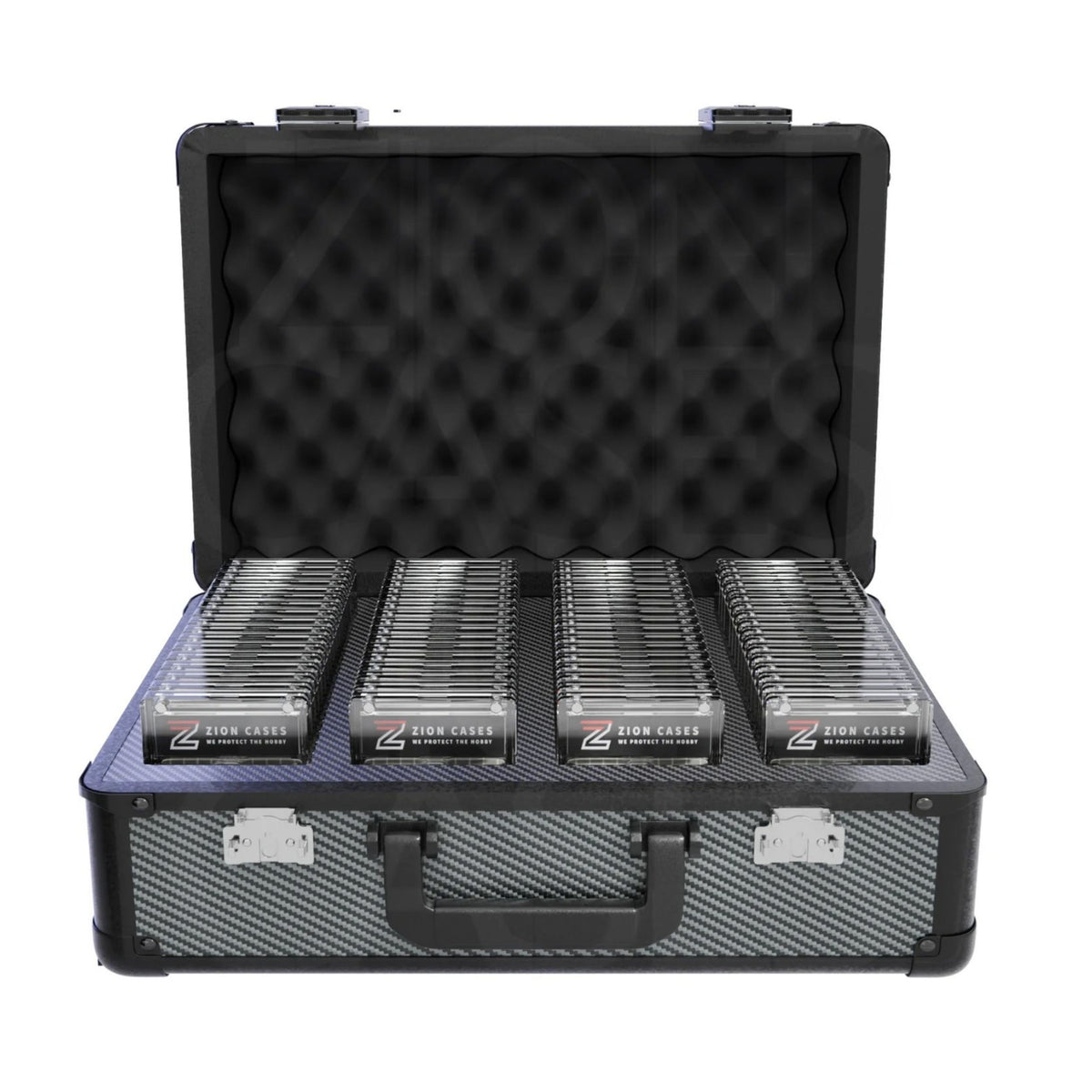 Zion Cases Slab Case XL Carbon Fiber – Premium Graded Card Storage Case, Holds Up to 172 Graded Slabs, High-Grade Foam, TSA-Approved Locks, Durable Collector Travel Case (PRE-ORDER)