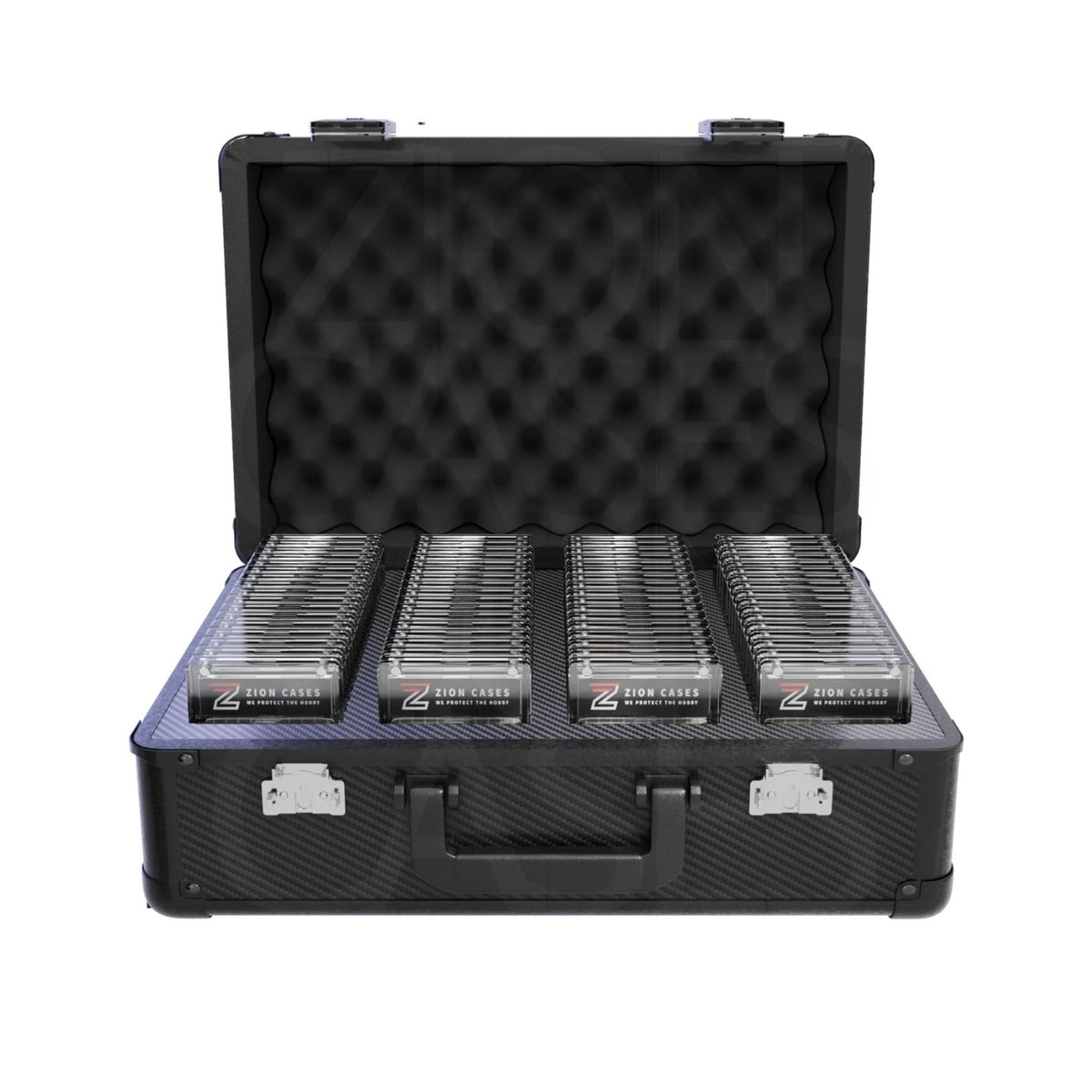 Zion Cases Slab Case XL Carbon Fiber Black – Premium Graded Card Storage Case, Holds Up to 172 Slabs, High-Grade Foam Protection, TSA-Approved Locks, Durable Collector Travel Case (PRE-ORDER)