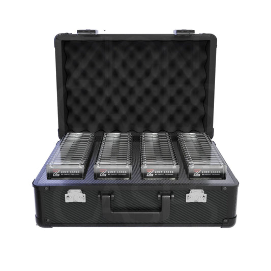 Zion Cases Slab Case XL Carbon Fiber Black – Premium Graded Card Storage Case, Holds Up to 172 Slabs, High-Grade Foam Protection, TSA-Approved Locks, Durable Collector Travel Case (PRE-ORDER)