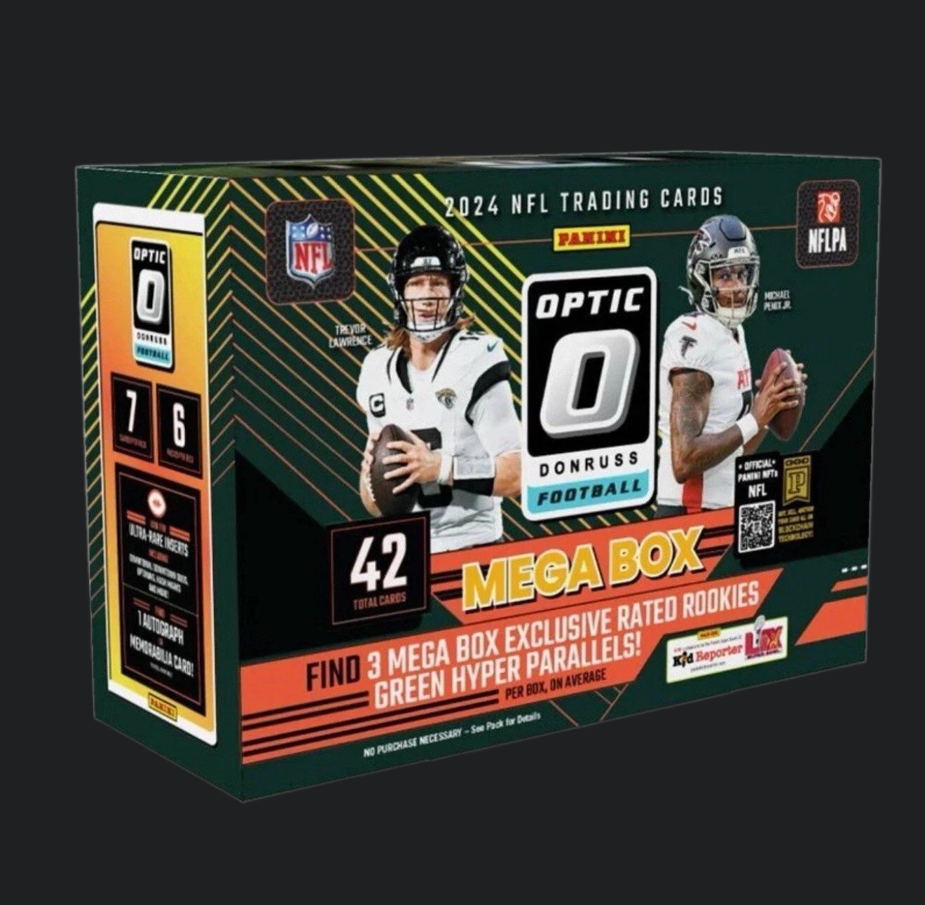 2024 NFL Trading Cards Panini Donruss Optic Football - 42 Cards Per NFL Mega Box - Green Hyper Parallels