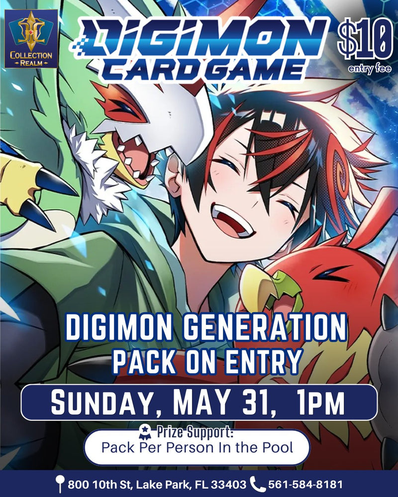 Digimon Card Game Tournament – May 31 (Sun) 1PM