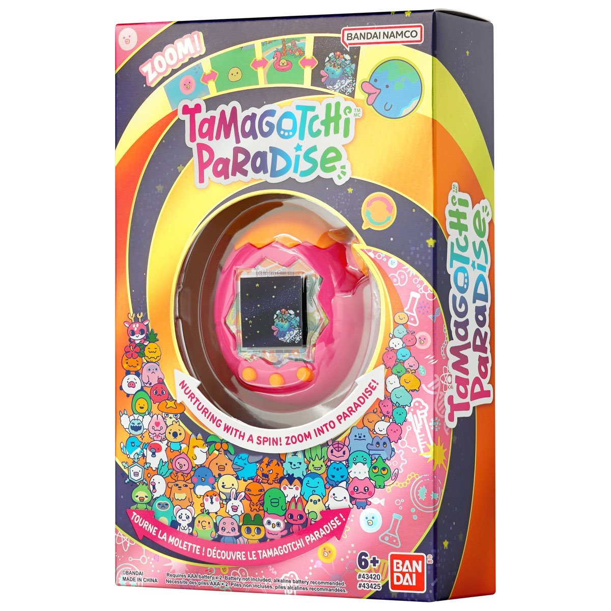 Tamagotchi Paradise Orange Tropics Digital Pet with Zoom Dial, Interactive Virtual Pet Care, Mini Games, Friend Connection Play, Unlockable Fields, Ages 6+ (PREORDER - Release Date Aug. 31, 2026)