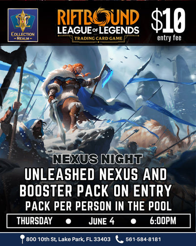 Riftbound LoL TCG Nexus Night Tournament – June 4, 2026 (Thursday 6PM)