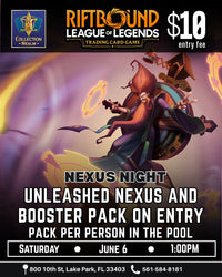 Riftbound LoL TCG Nexus Night Tournament – June 6, 2026 (Saturday 1PM)