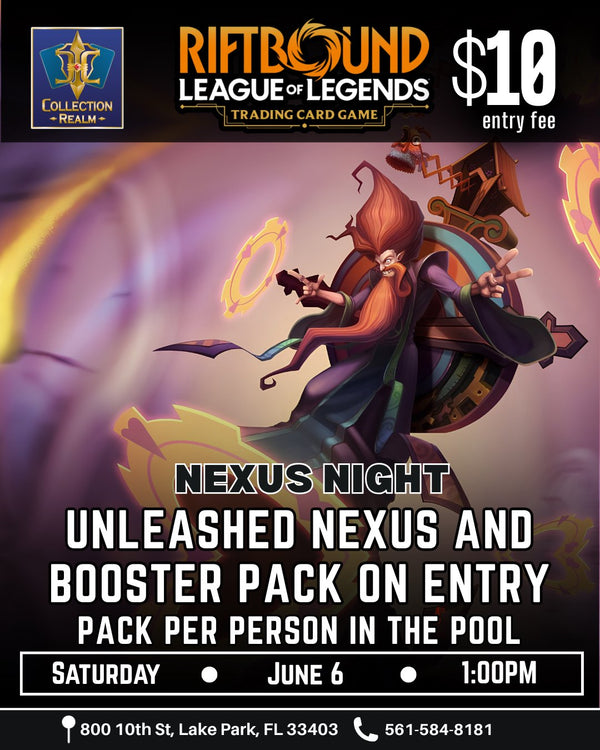 Riftbound LoL TCG Nexus Night Tournament – June 6, 2026 (Saturday 1PM)