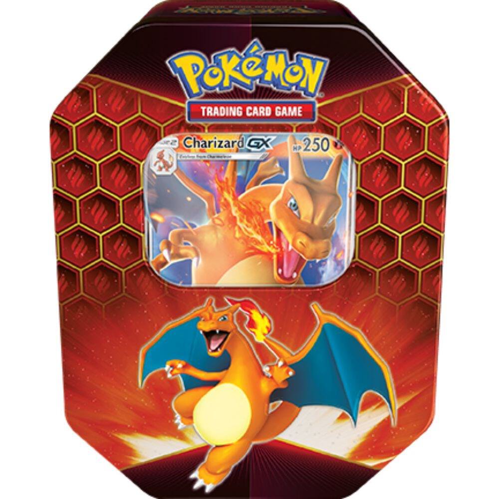 Pokemon TCG Hidden Fates Charizard Tin Trading Cards Collectible Card Game Set