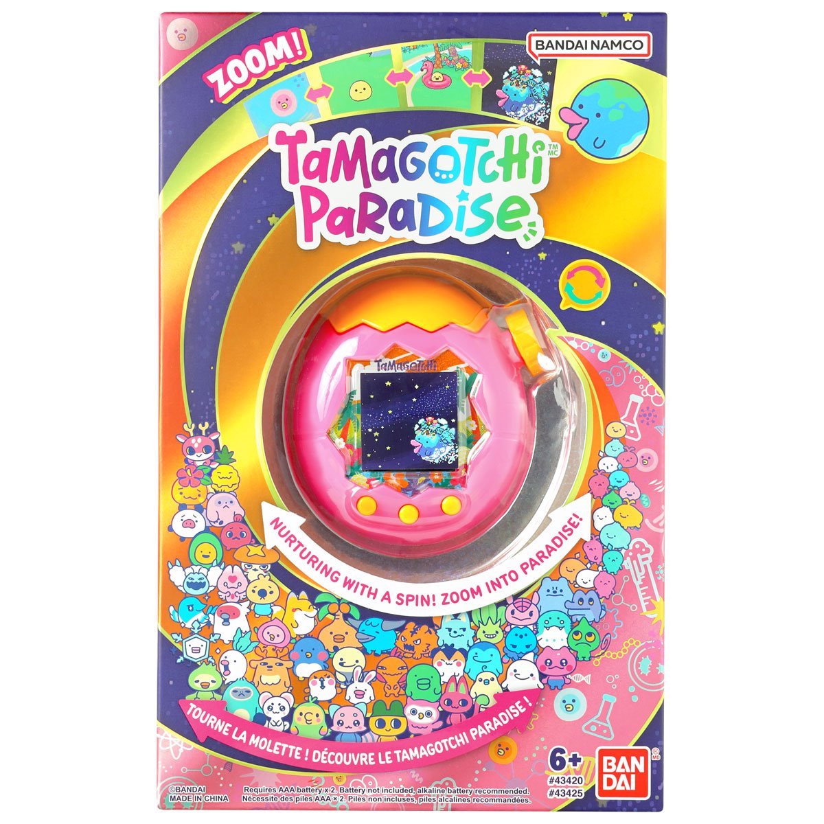 Tamagotchi Paradise Orange Tropics Digital Pet with Zoom Dial, Interactive Virtual Pet Care, Mini Games, Friend Connection Play, Unlockable Fields, Ages 6+ (PREORDER - Release Date Aug. 31, 2026)