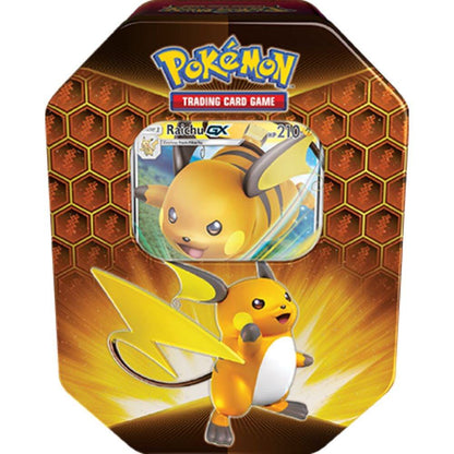 Pokemon TCG Hidden Fates Raichu Tin Trading Cards Collectible Card Game Set