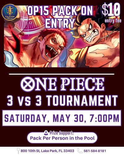 One Piece TCG 3 Vs 3 Tournament – May 30 (Sat) 7PM