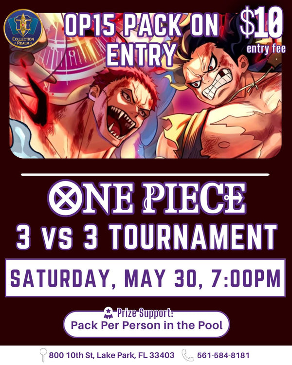 One Piece TCG 3 Vs 3 Tournament – May 30 (Sat) 7PM